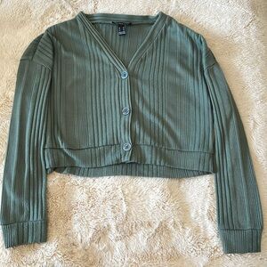Green, long sleeved, cropped shirt, M, Streetwear Society